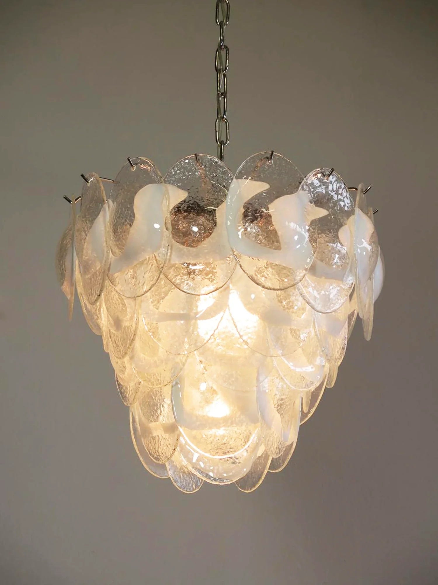 Mazzega Murano Transparent White Glasses Chandelier product image