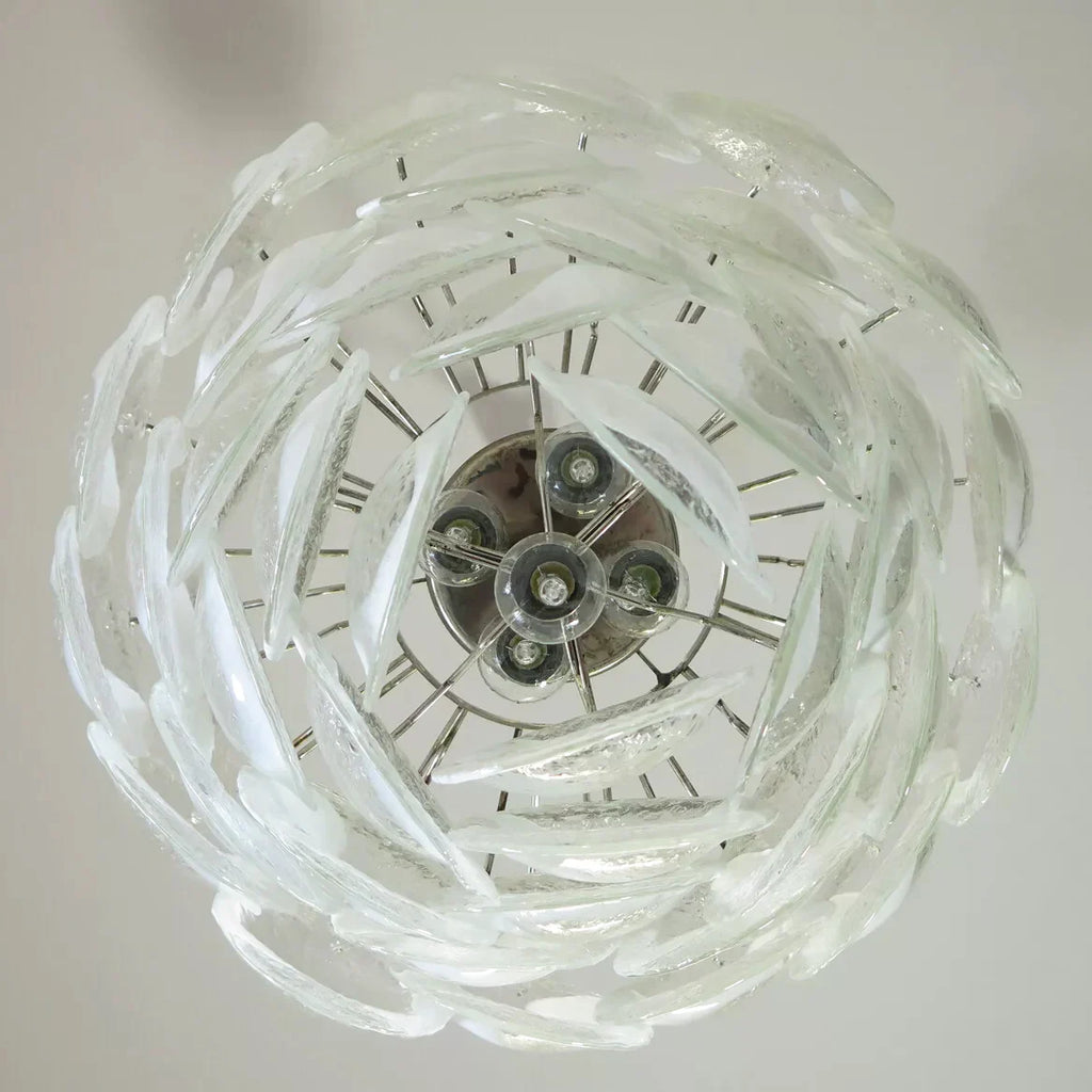 Mazzega Murano Transparent White Glasses Chandelier product image
