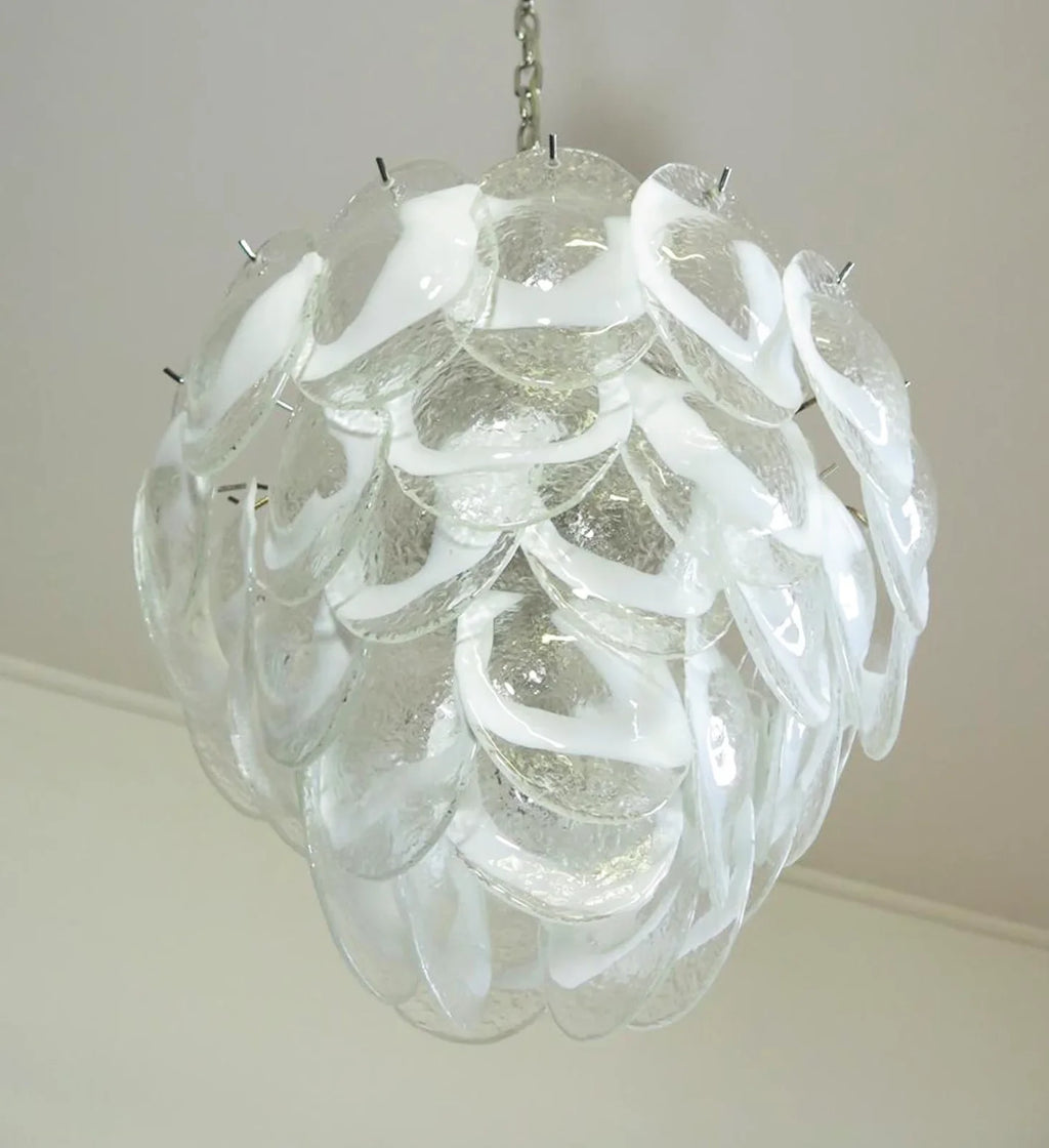 Mazzega Murano Transparent White Glasses Chandelier product image