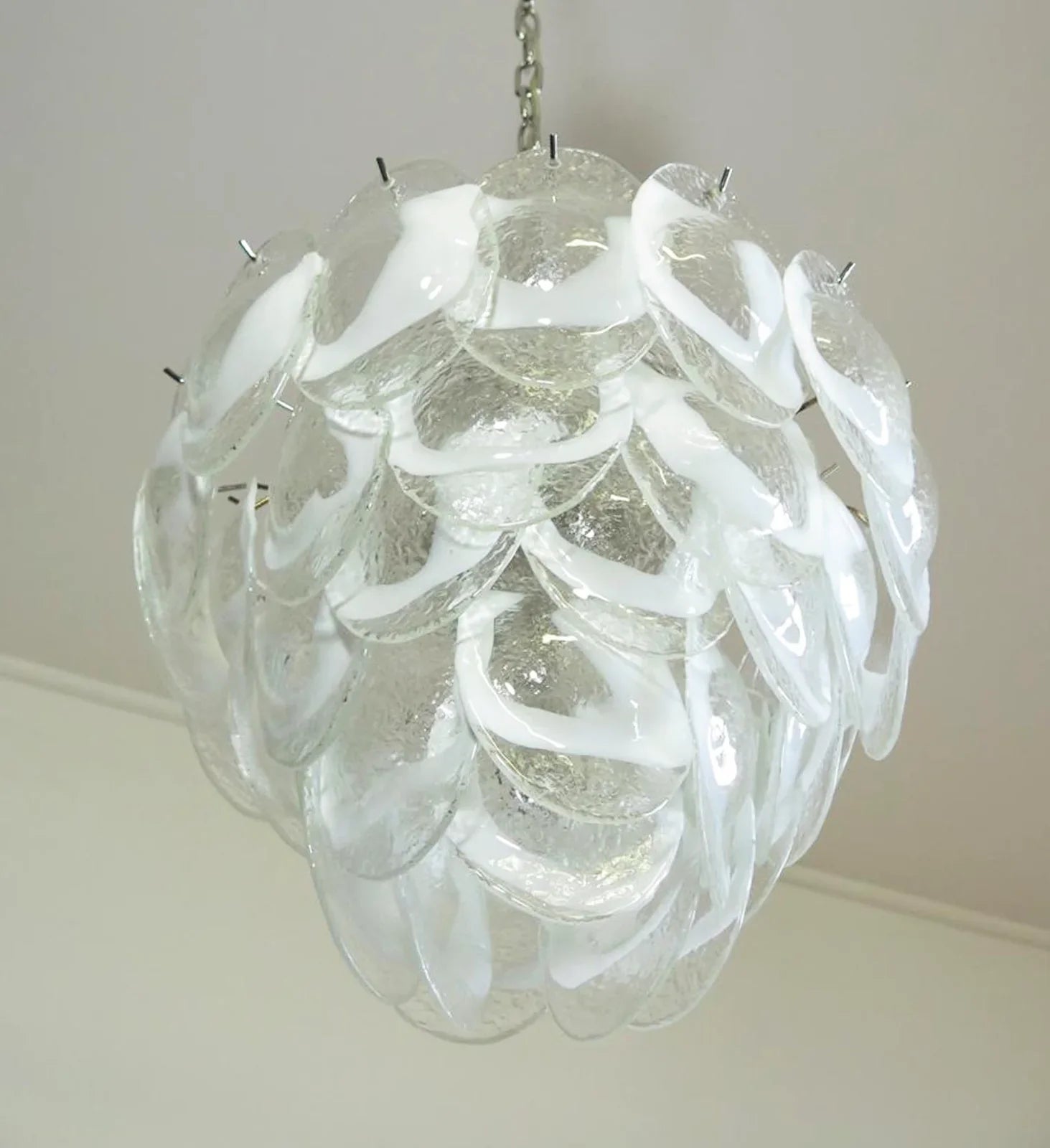 Mazzega Murano Transparent White Glasses Chandelier product image