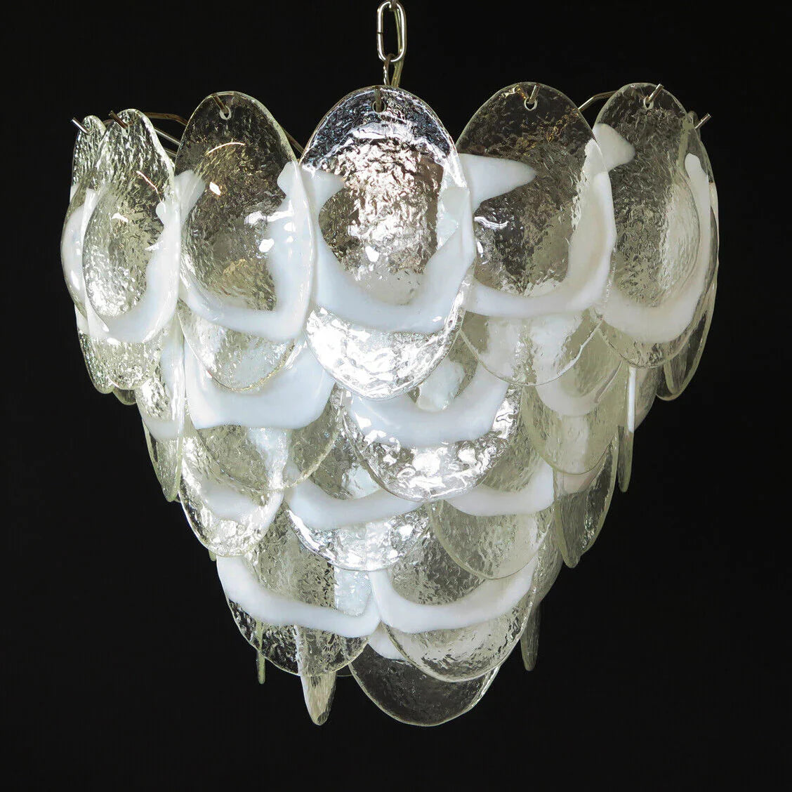Mazzega Murano Transparent White Glasses Chandelier product image