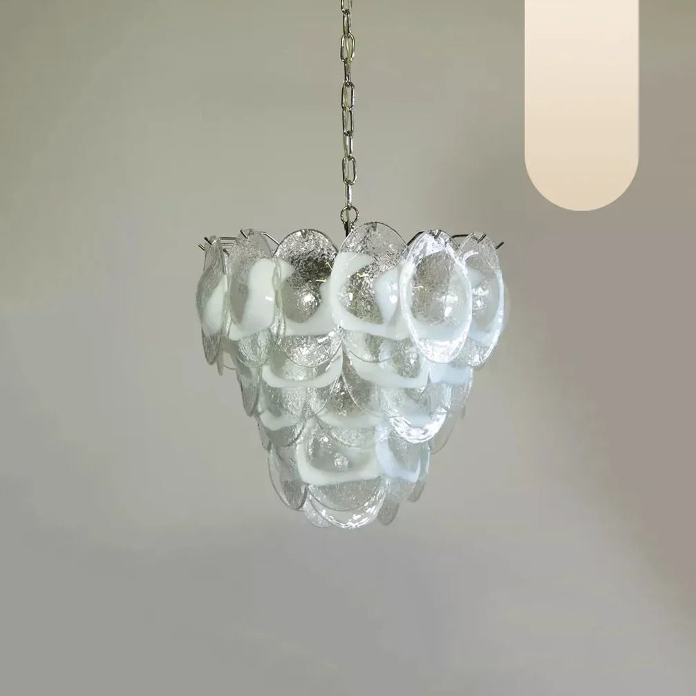 Mazzega Murano Transparent White Glasses Chandelier product image