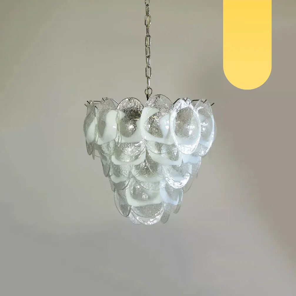Mazzega Murano Transparent White Glasses Chandelier product image