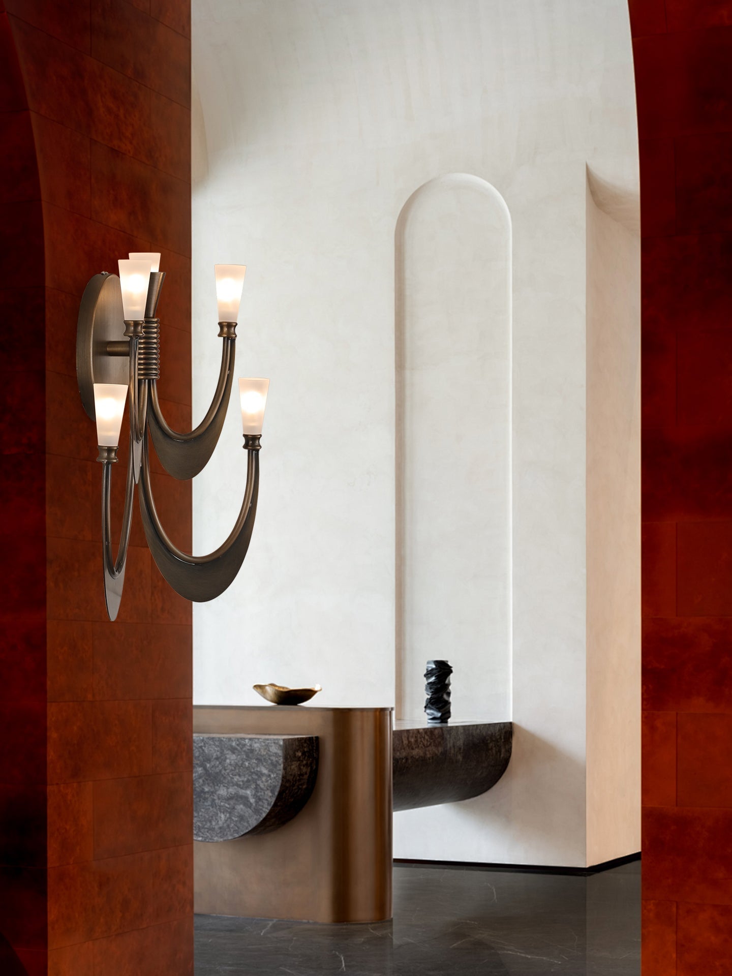 Metropolis Grand Alabaster Sconce by Bling Lighting Studio