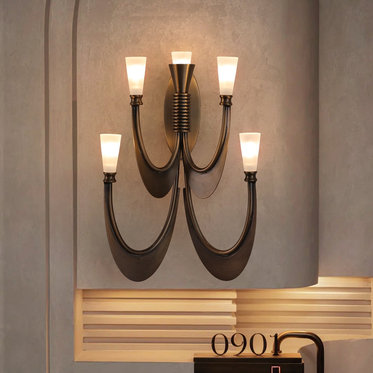 Metropolis Grand Alabaster Sconce by Bling Lighting Studio