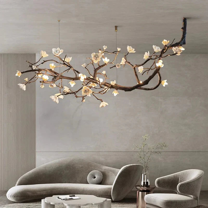 Wanos Crystal Flower Branch Chandelier for Staircase by Bling Lighting Studio
