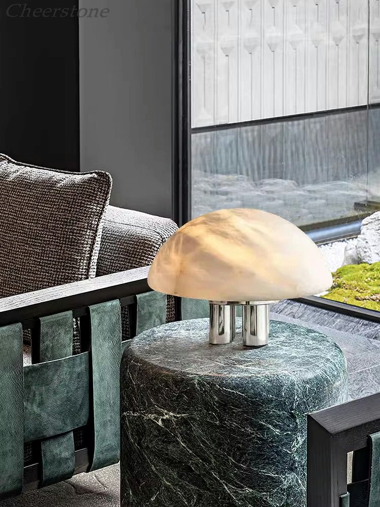 Mira Alabaster Mushroom Table Lamp