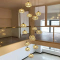 Modern Stainless Steel Petal Chandelier for Staircase for high ceiling staircase and foyer lighting