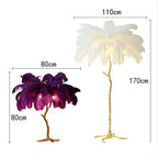 Modern Designer Brass Ostrich Feather Table Lamp Decorative Pure Copper Bedside Light For Women's Bedroom by Bling Lighting Studio