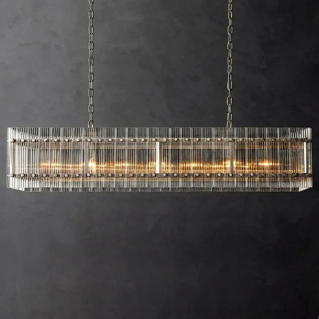 Modern Rectangular Linear Chandelier