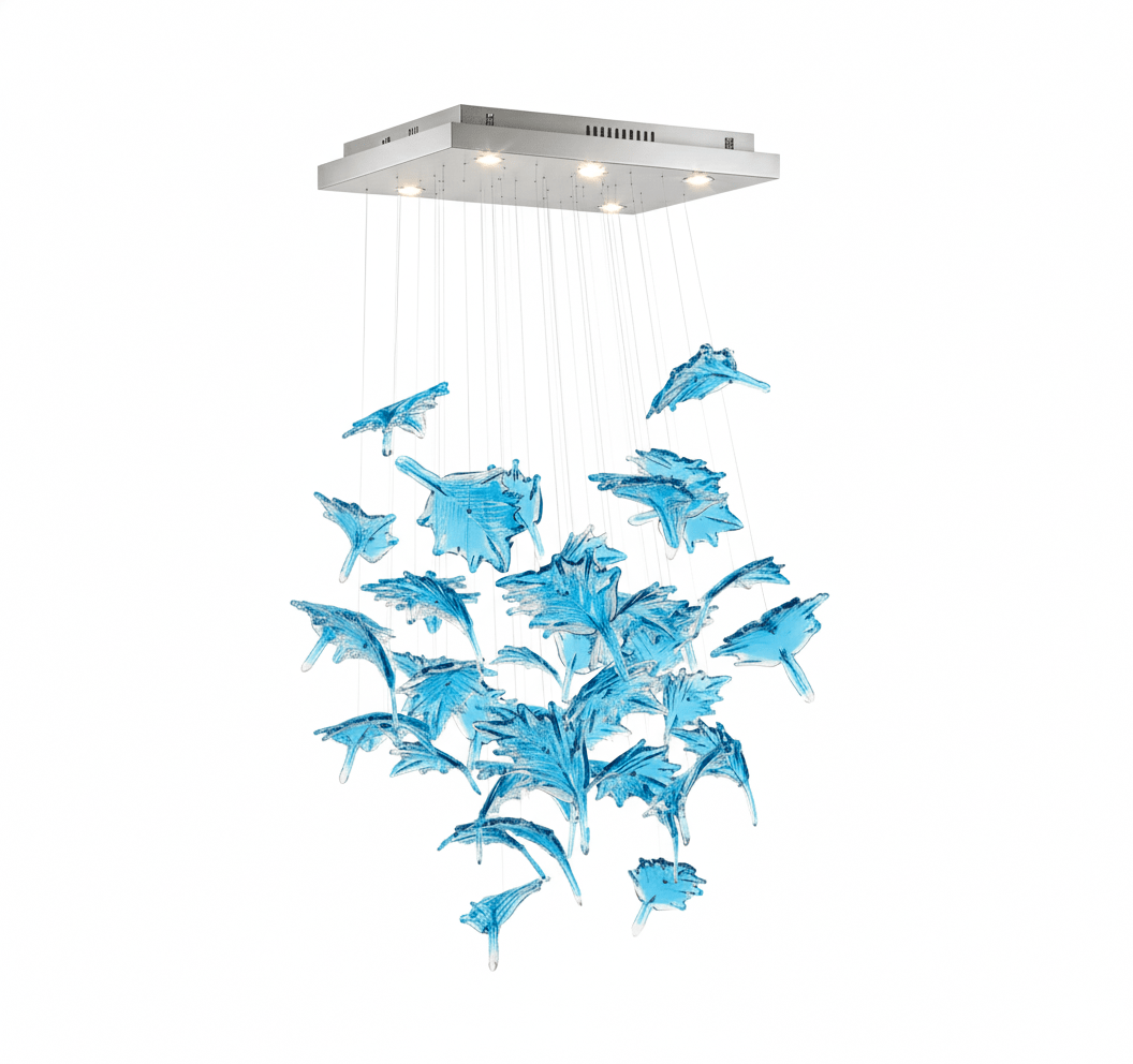 Multicolor Crystal Maple Leaf Chandelier