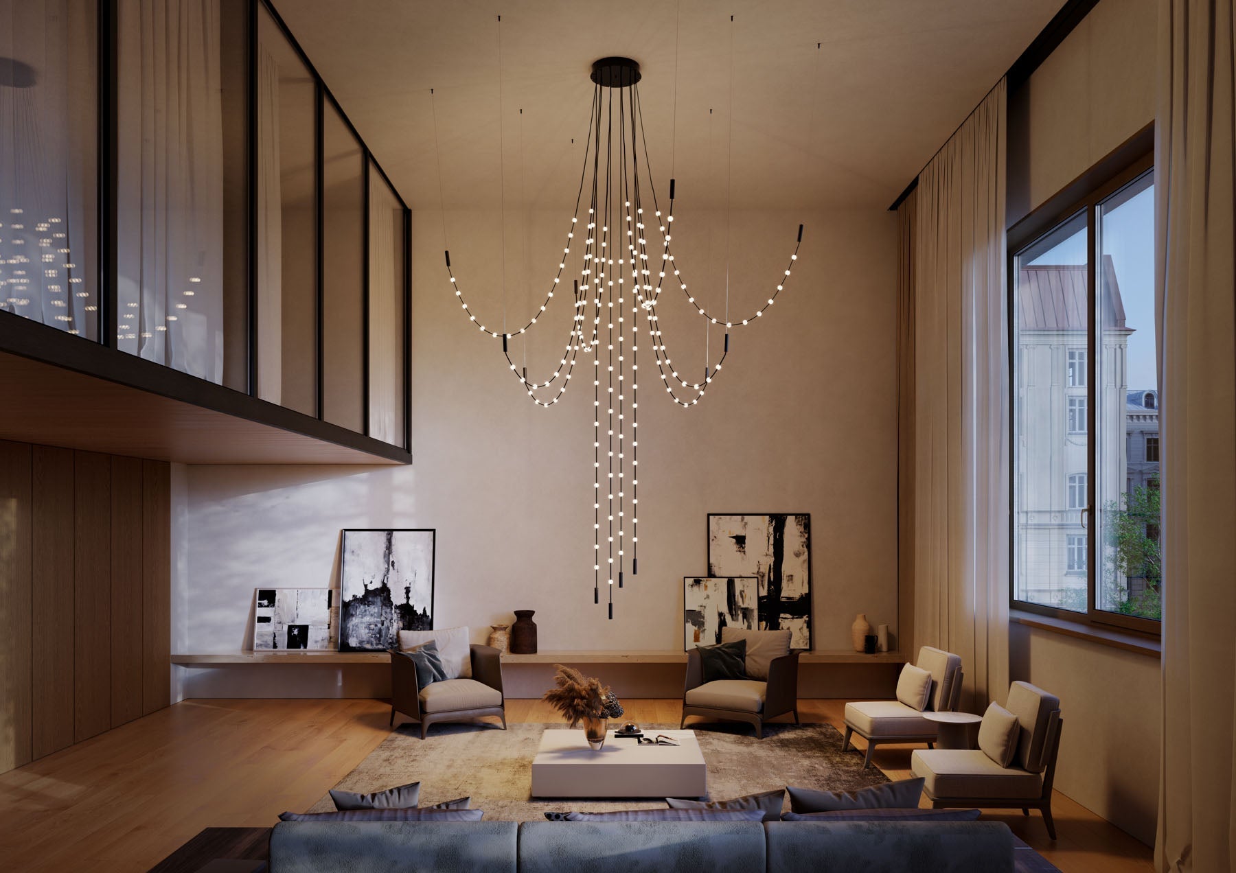 Minimalist Multiple Light Point Chandelier product image