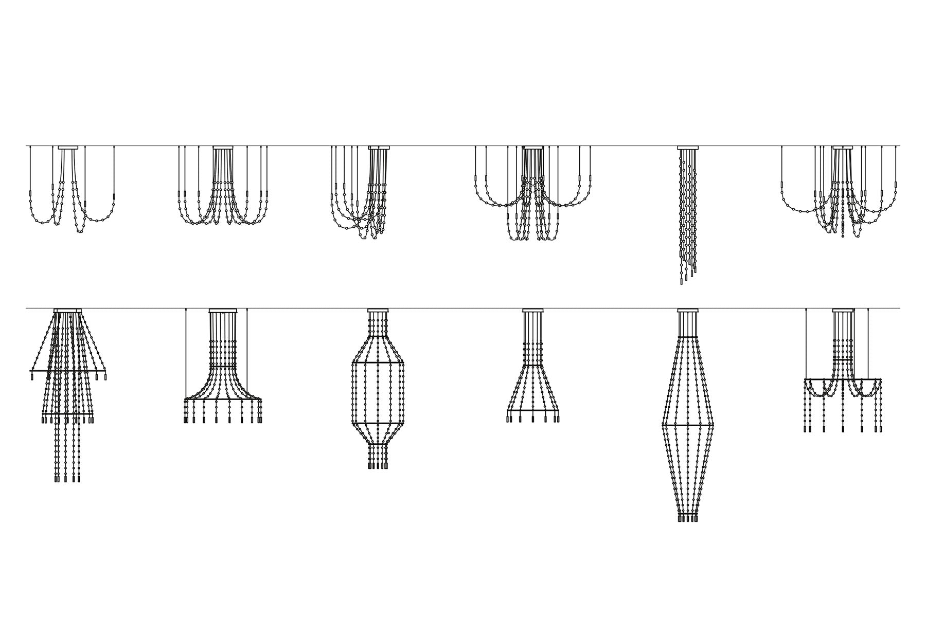 Minimalist Multiple Light Point Chandelier product image