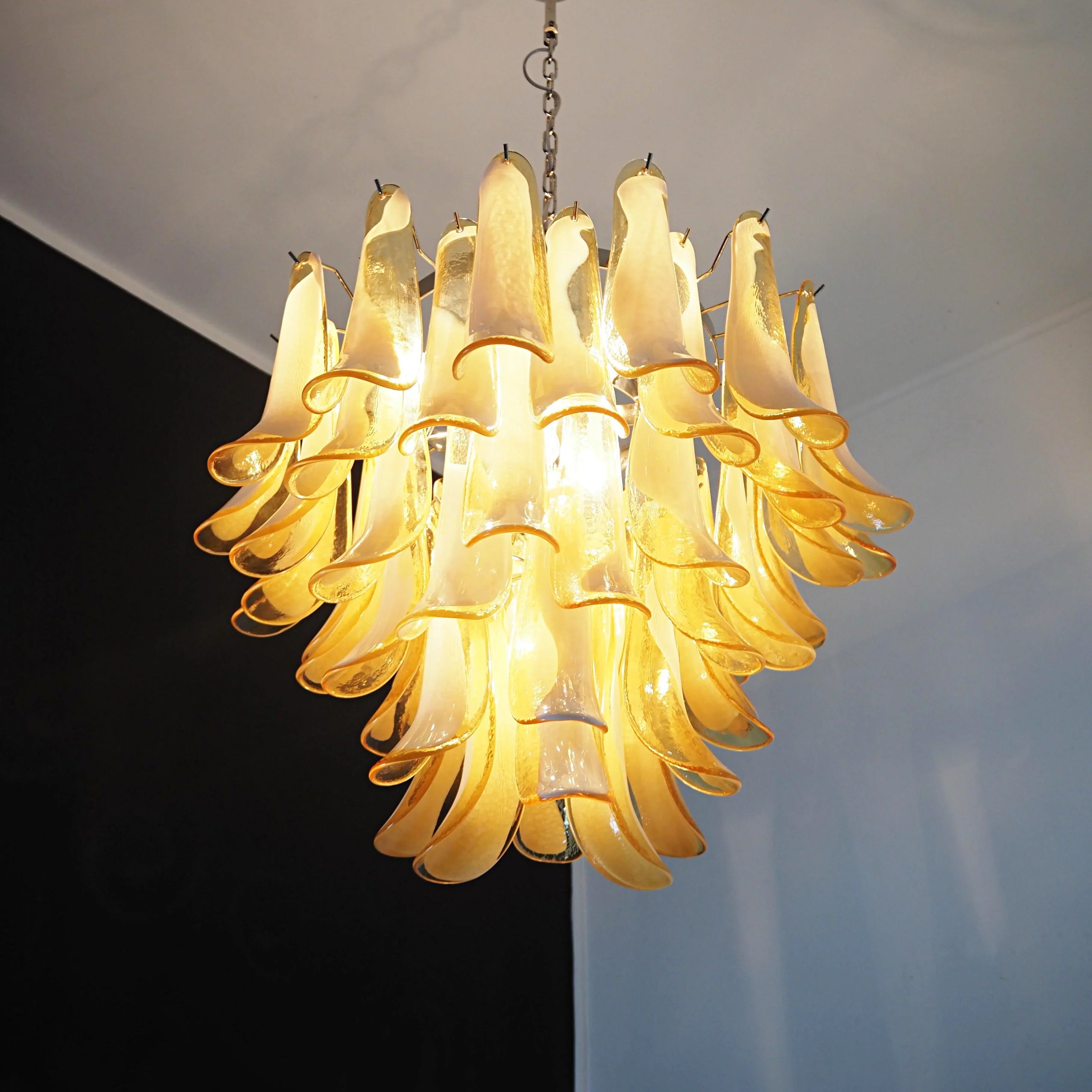Vintage Caramels Glass Murano Petals Chandelier product image
