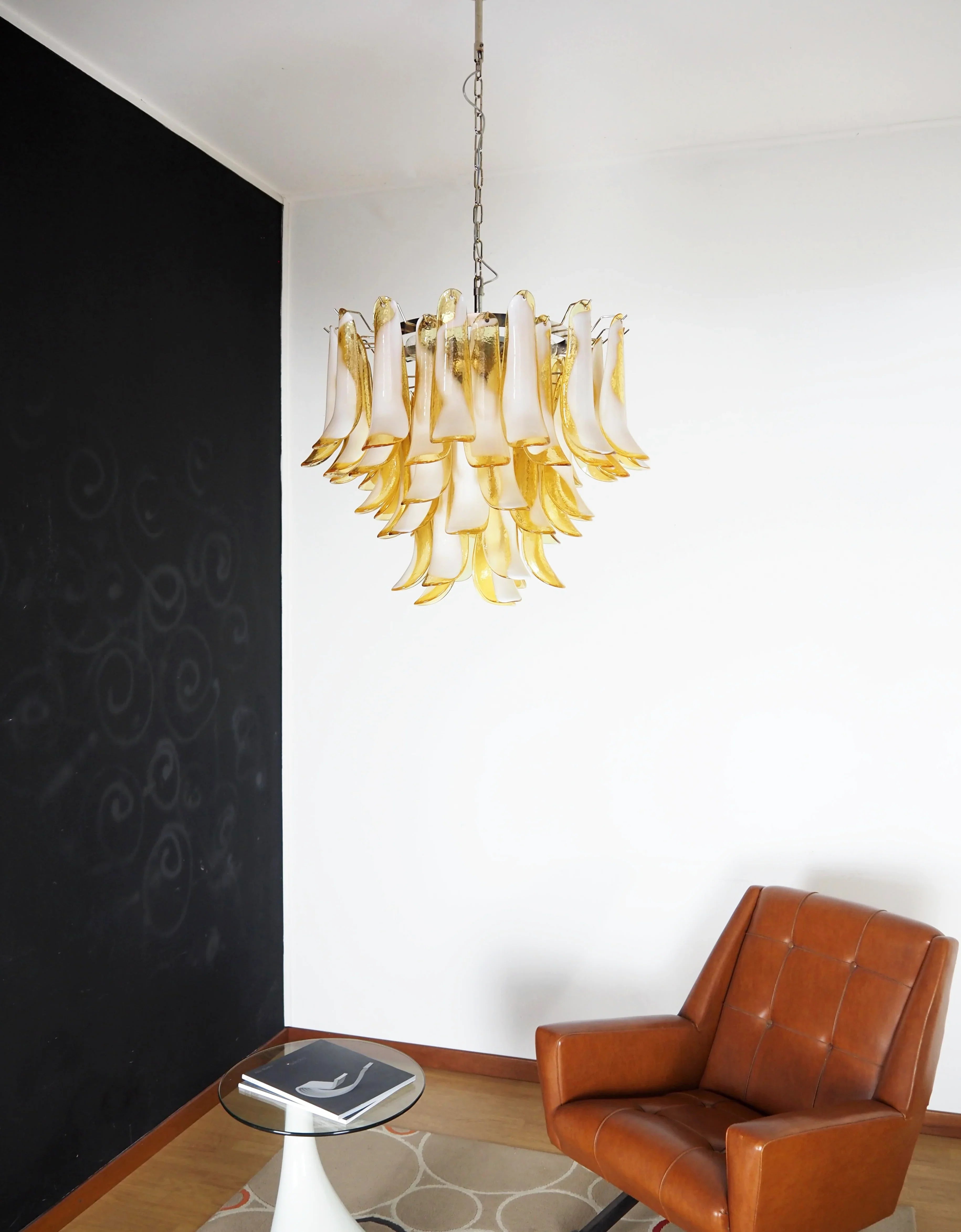 Vintage Caramels Glass Murano Petals Chandelier additional product view