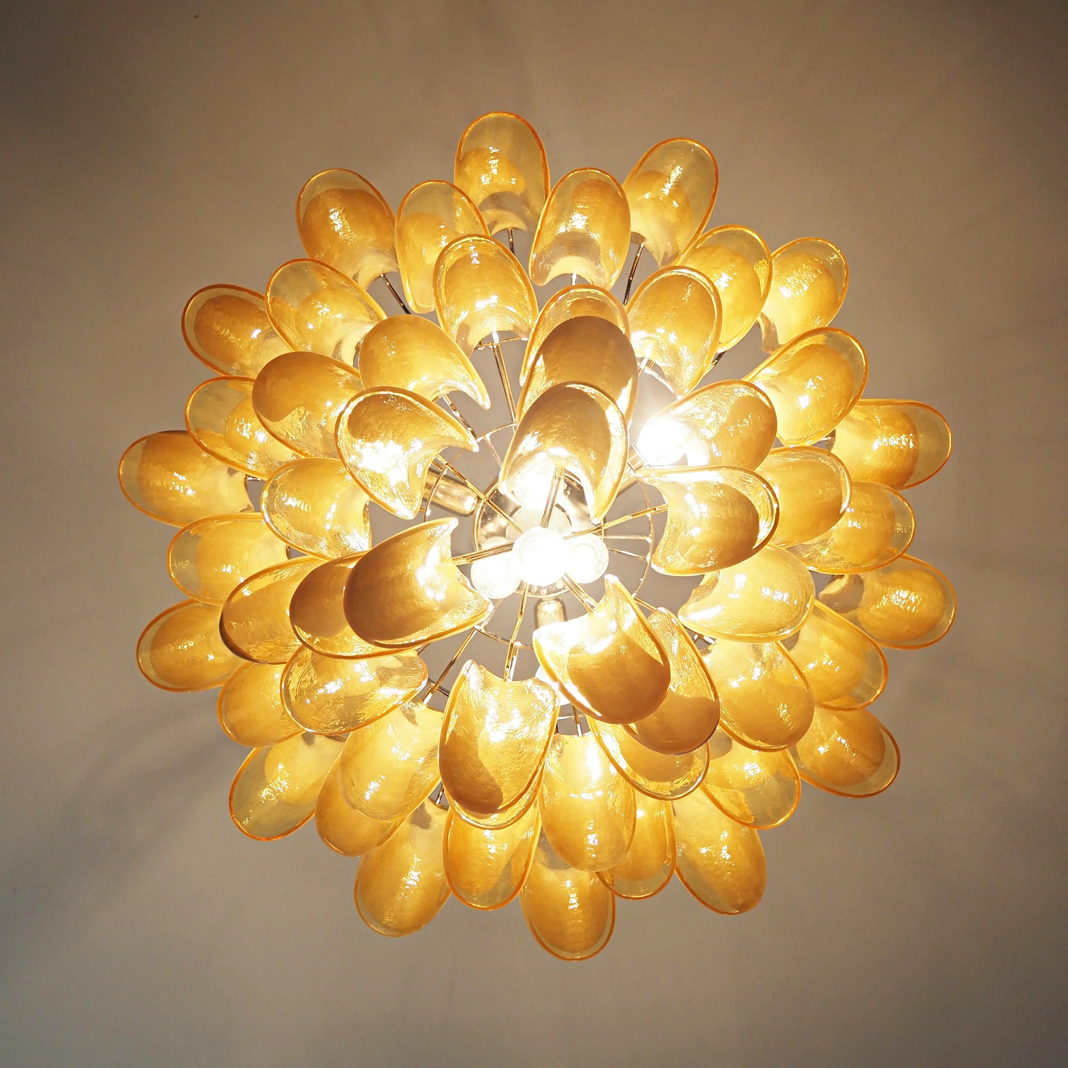 Vintage Caramels Glass Murano Petals Chandelier product image