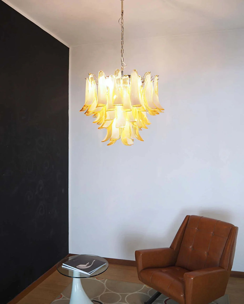 Vintage Caramels Glass Murano Petals Chandelier product image