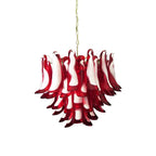 Vintage Red Glass Murano Petals Chandelier by Bling Lighting Studio