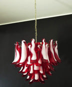 Vintage Red Glass Murano Petals Chandelier product image