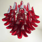 Vintage Red Glass Murano Petals Chandelier product image