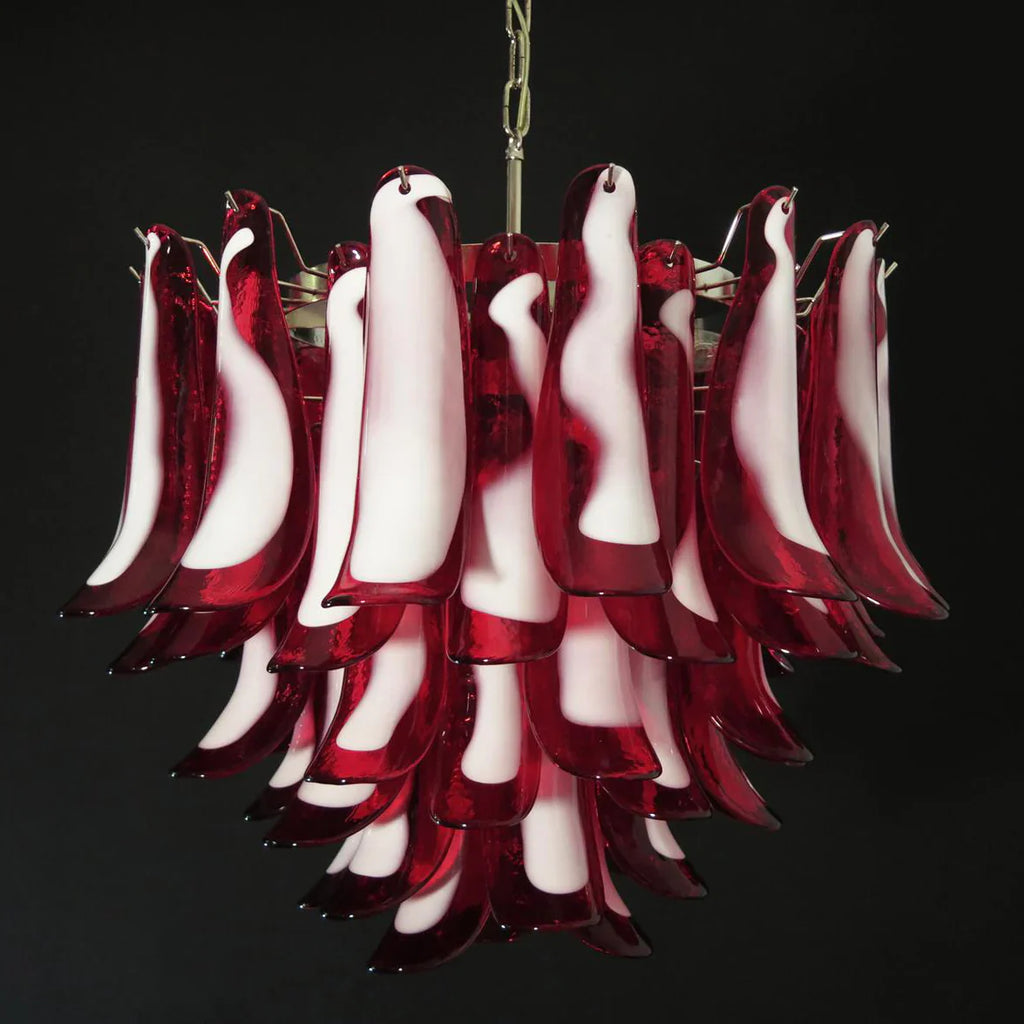 Vintage Red Glass Murano Petals Chandelier product image