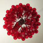 Vintage Red Glass Murano Petals Chandelier product image