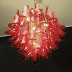 Vintage Red Glass Murano Petals Chandelier product image