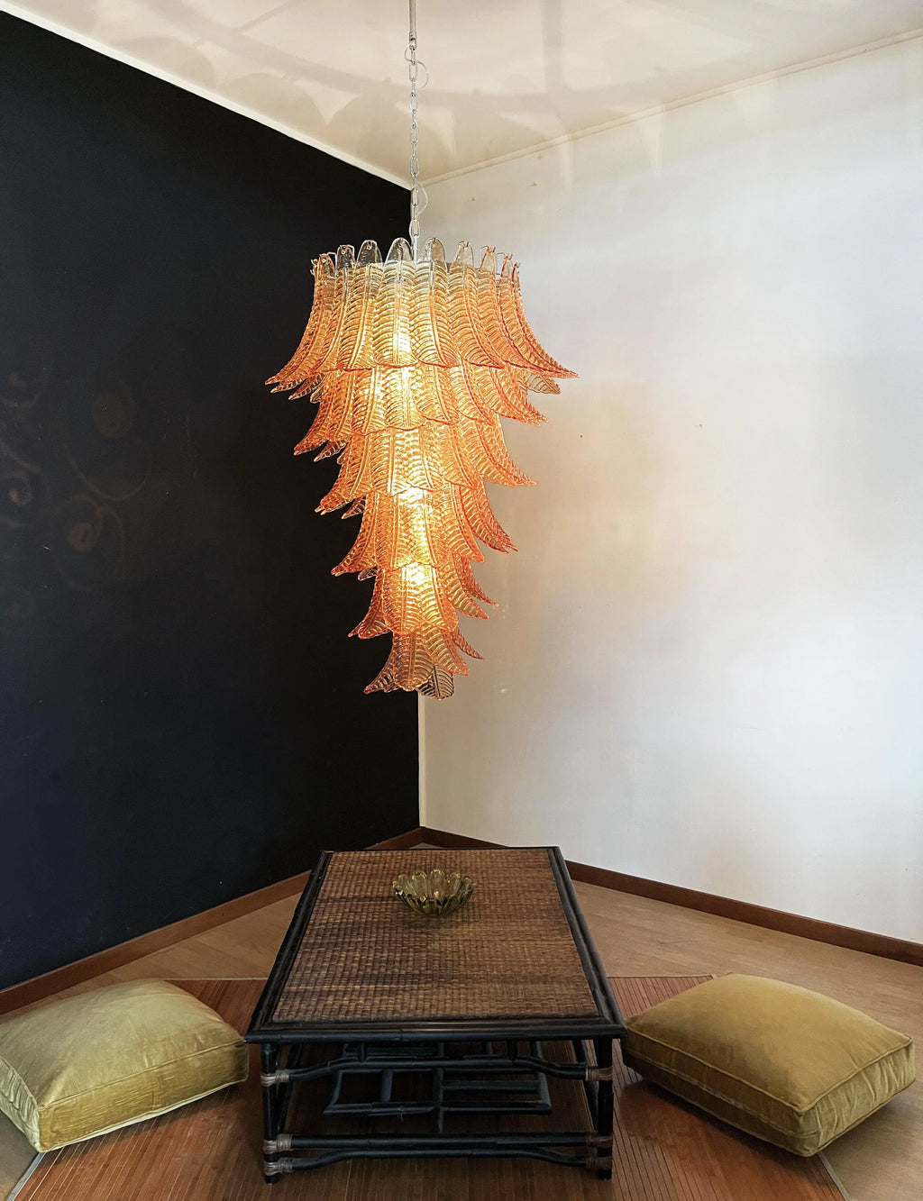 Murano Amber Felch Spiral Chandelier product image