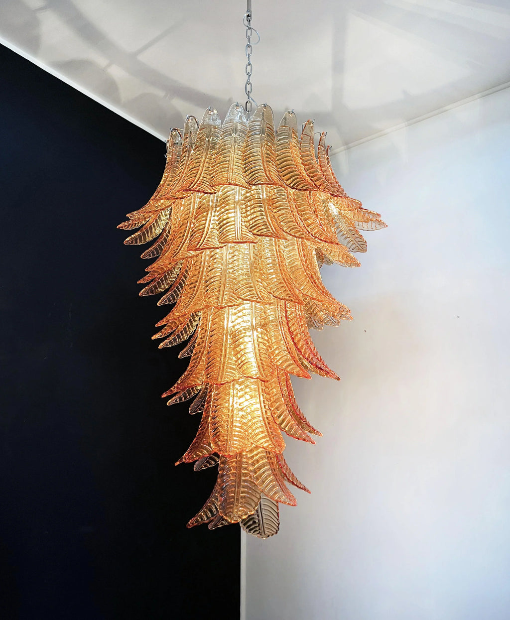 Murano Amber Felch Spiral Chandelier product image