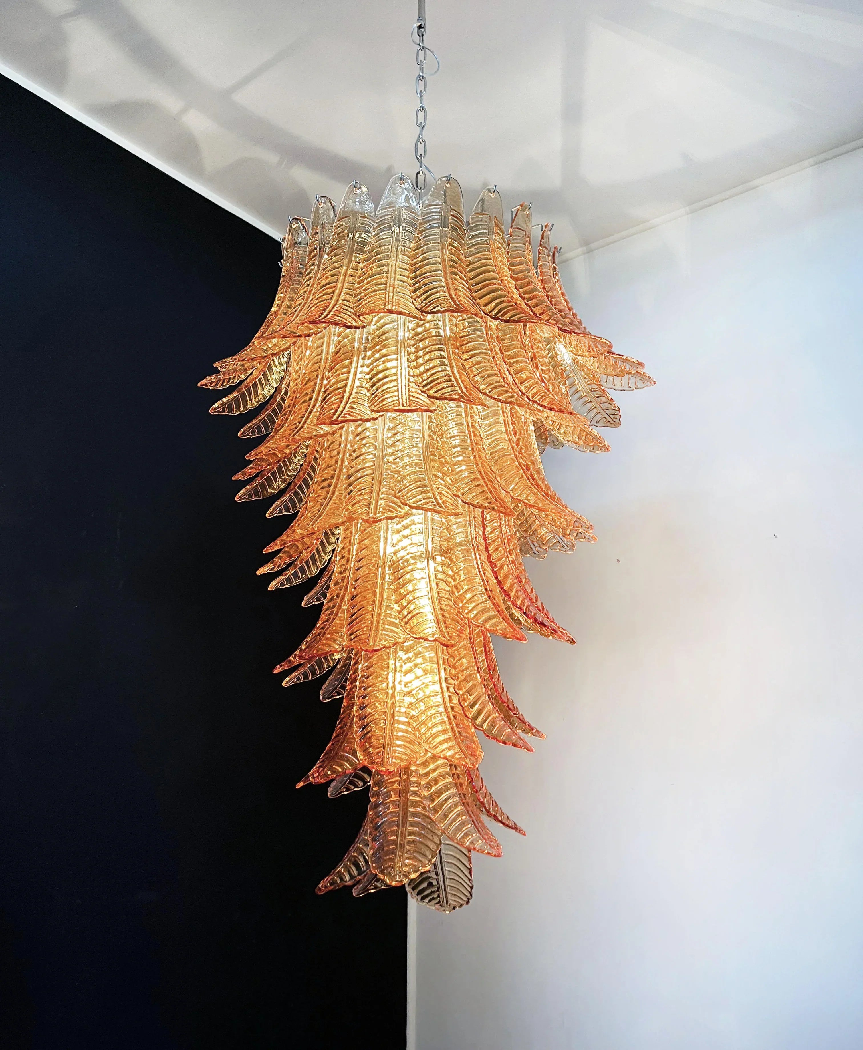 Murano Amber Felch Spiral Chandelier product image