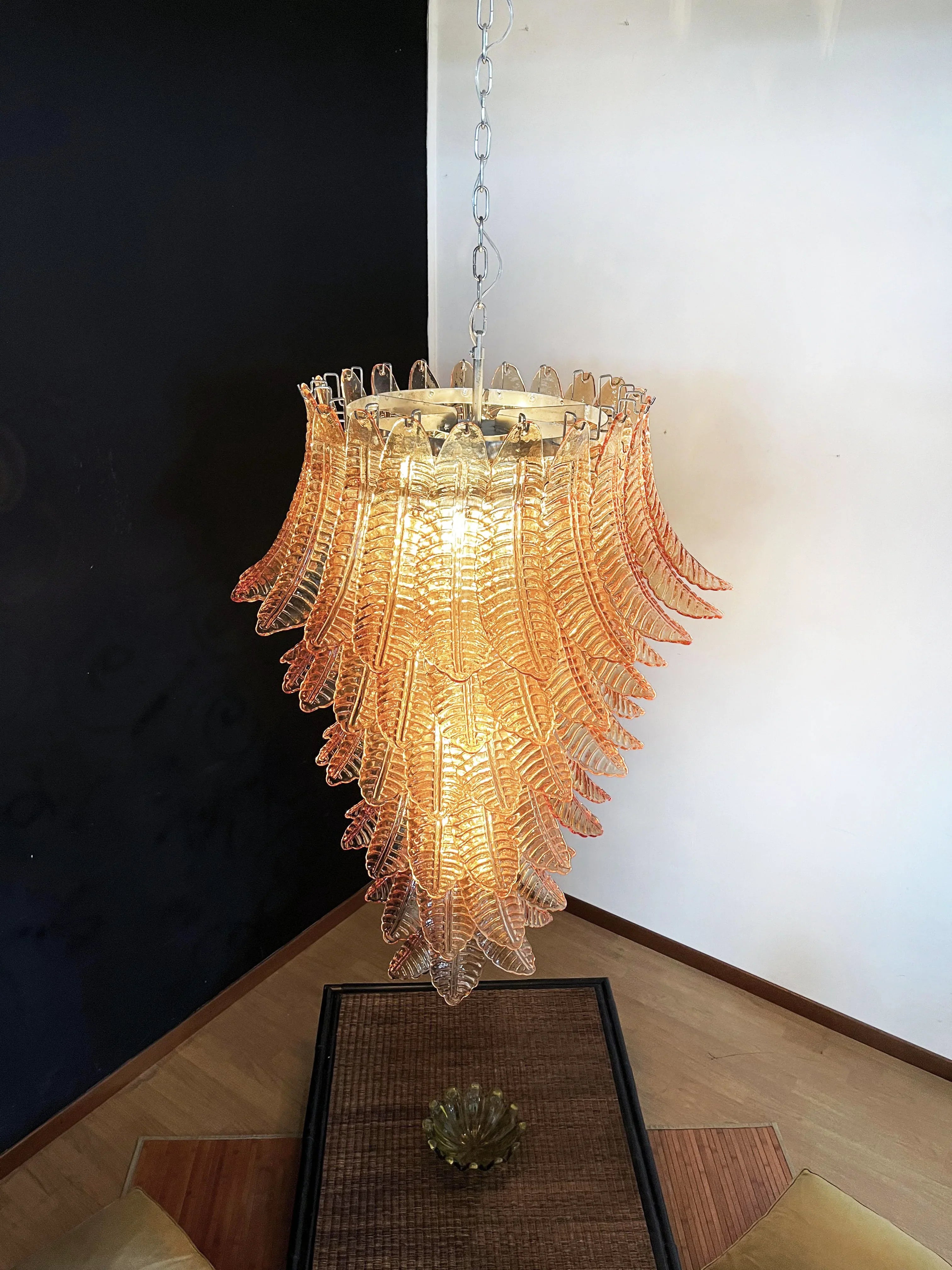 Murano Amber Felch Spiral Chandelier product image