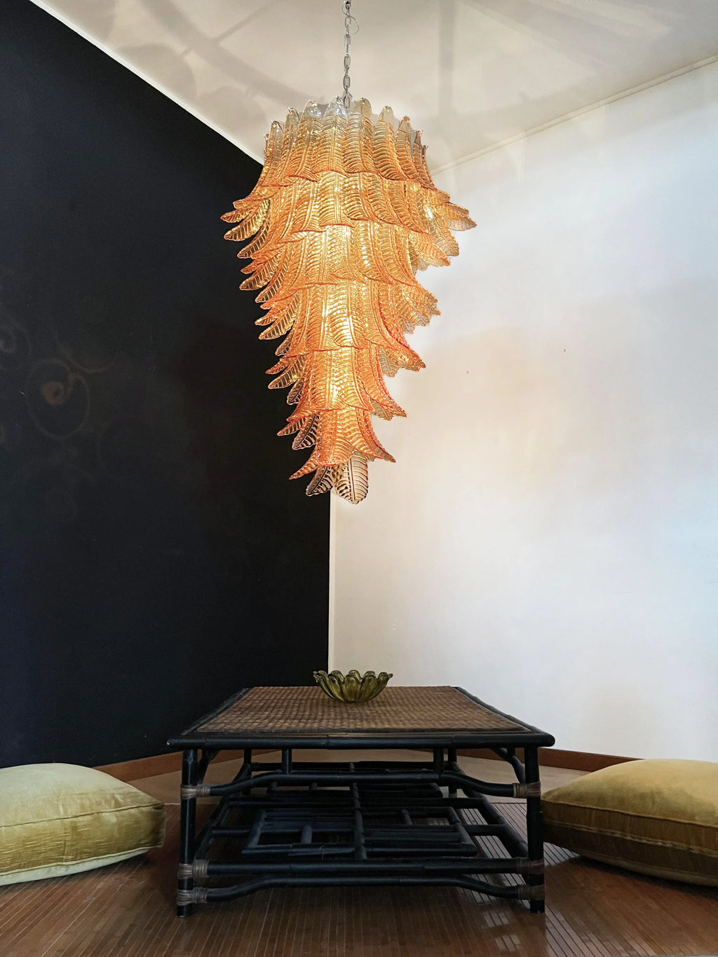 Murano Amber Felch Spiral Chandelier product image