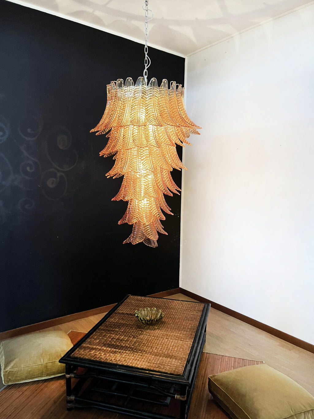 Murano Amber Felch Spiral Chandelier product image