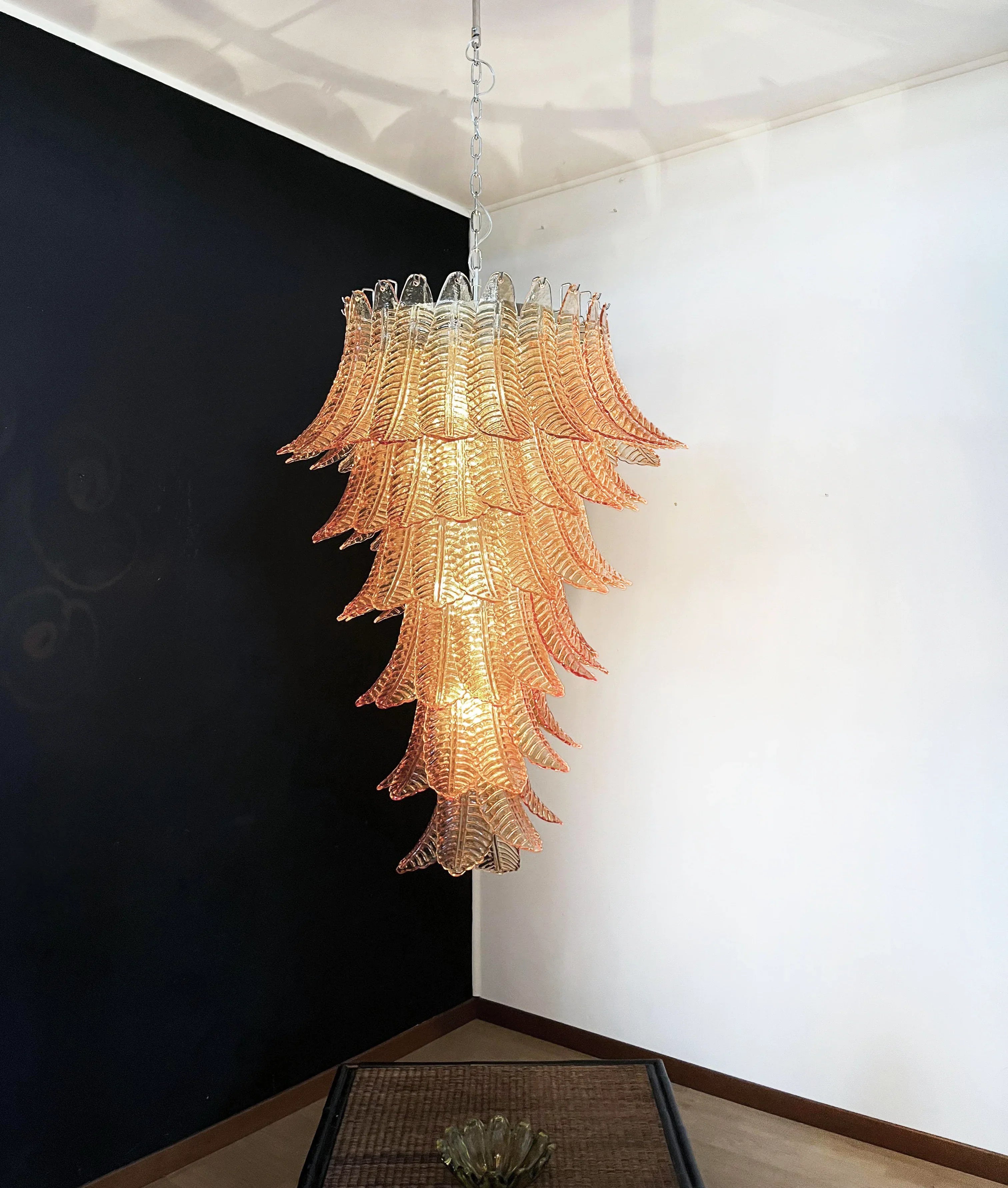 Murano Amber Felch Spiral Chandelier product image