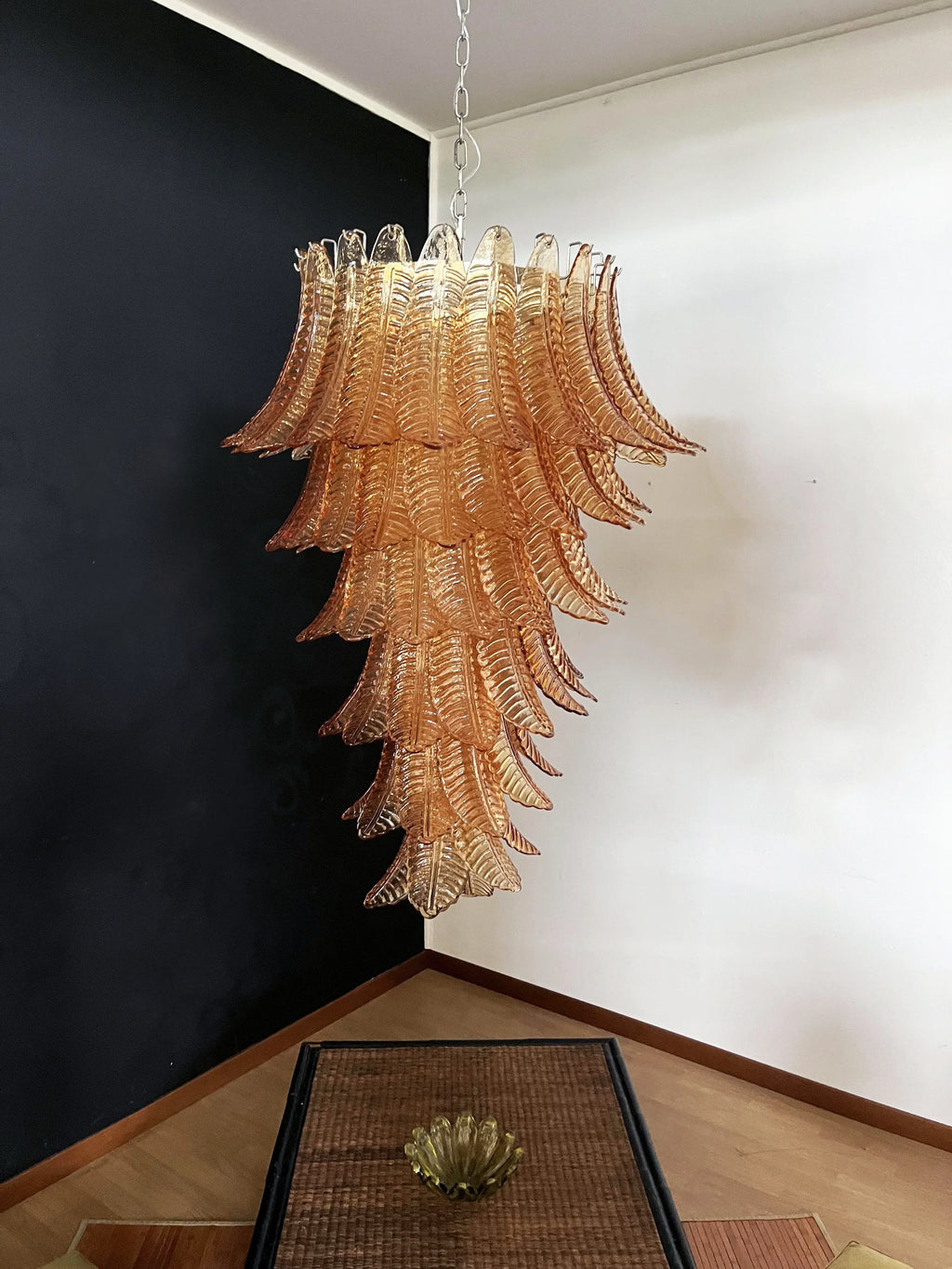 Murano Amber Felch Spiral Chandelier product image