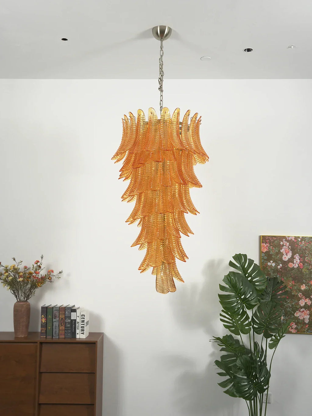 Murano Amber Felch Spiral Chandelier product image