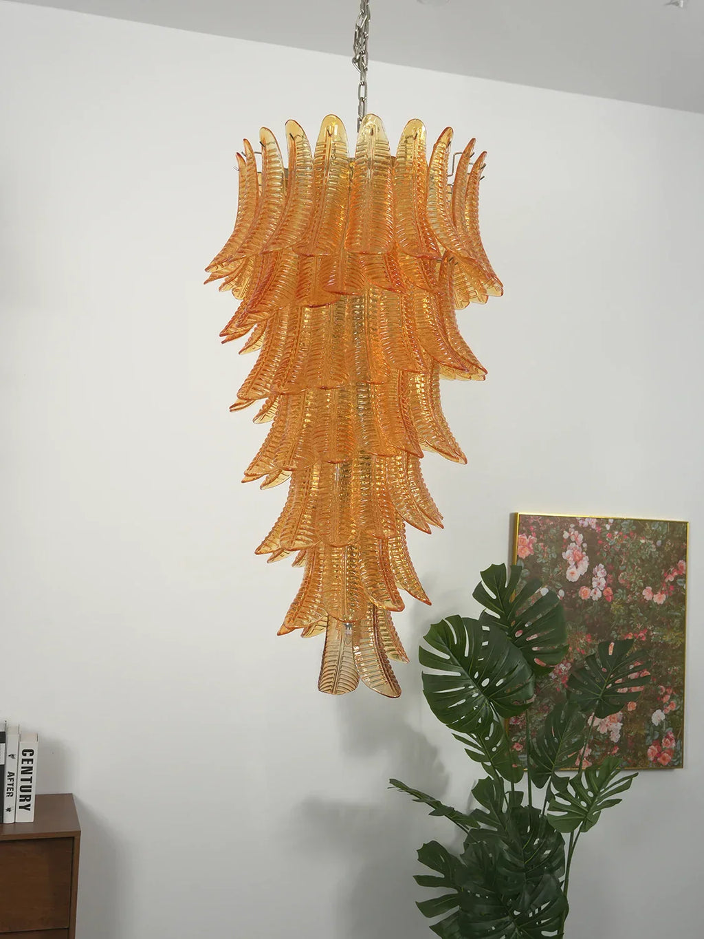 Murano Amber Felch Spiral Chandelier product image