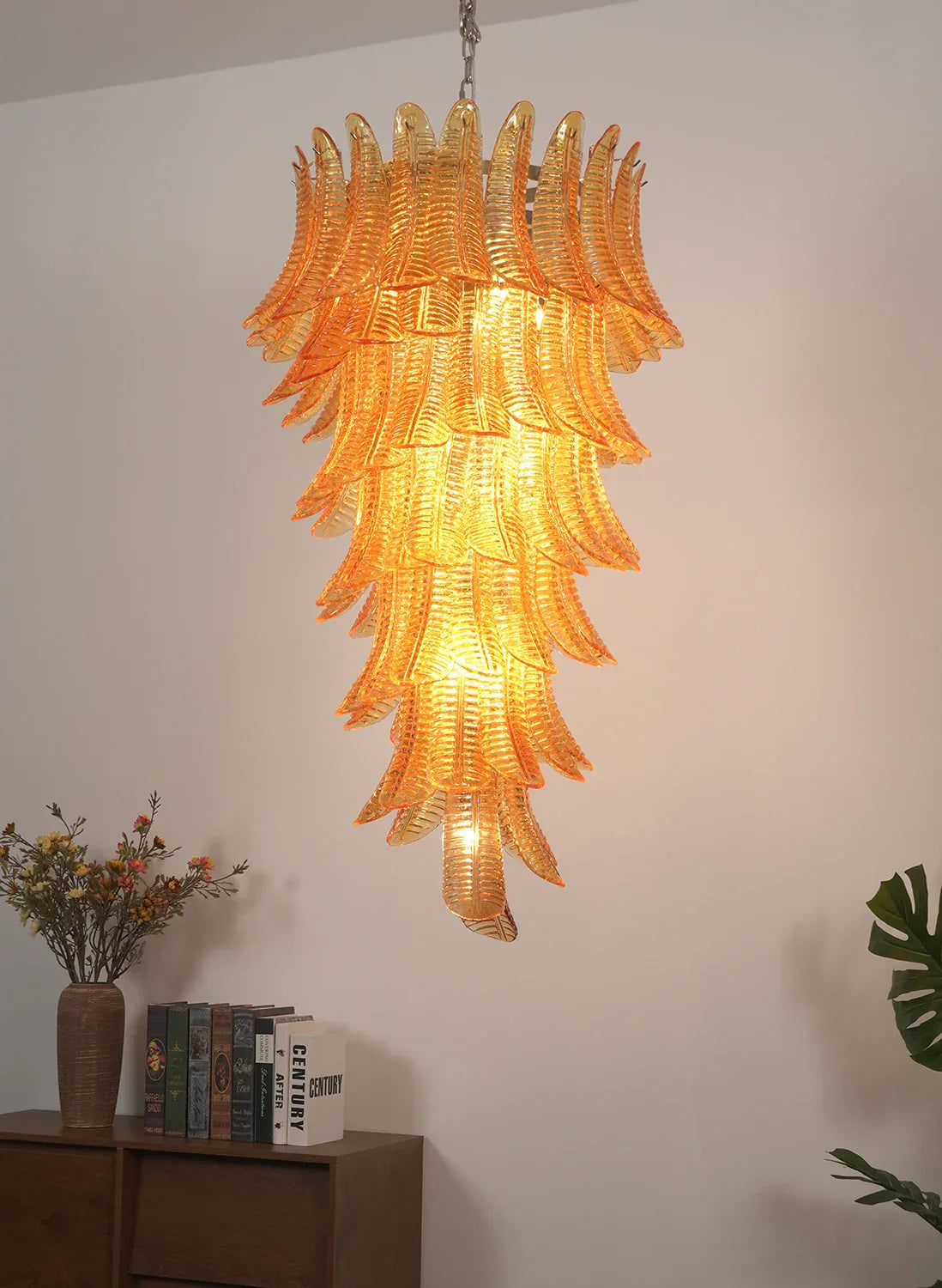 Murano Amber Felch Spiral Chandelier product image