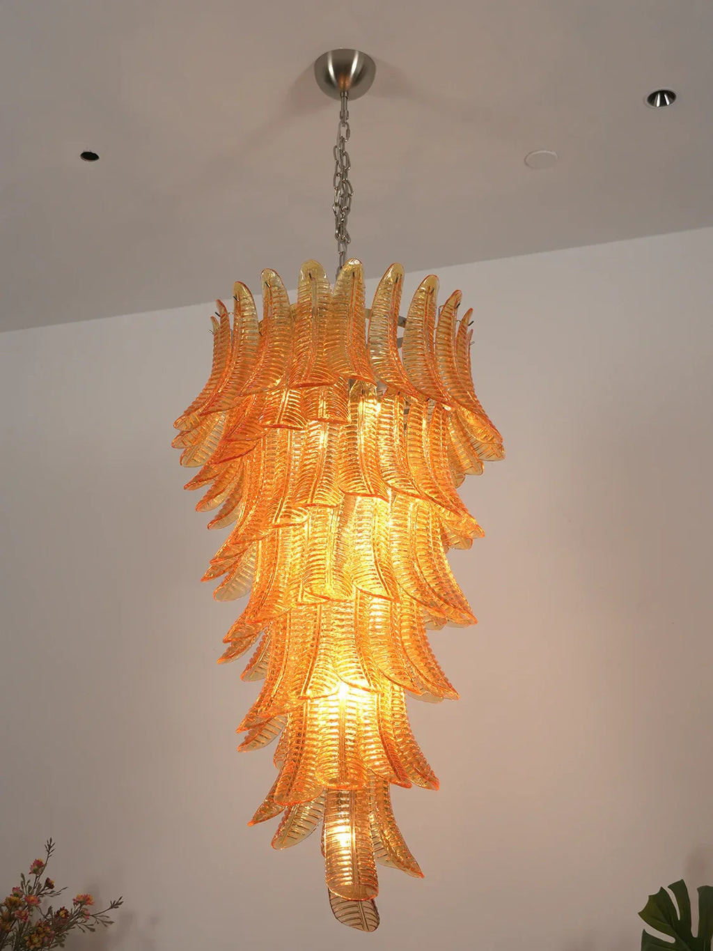 Murano Amber Felch Spiral Chandelier product image