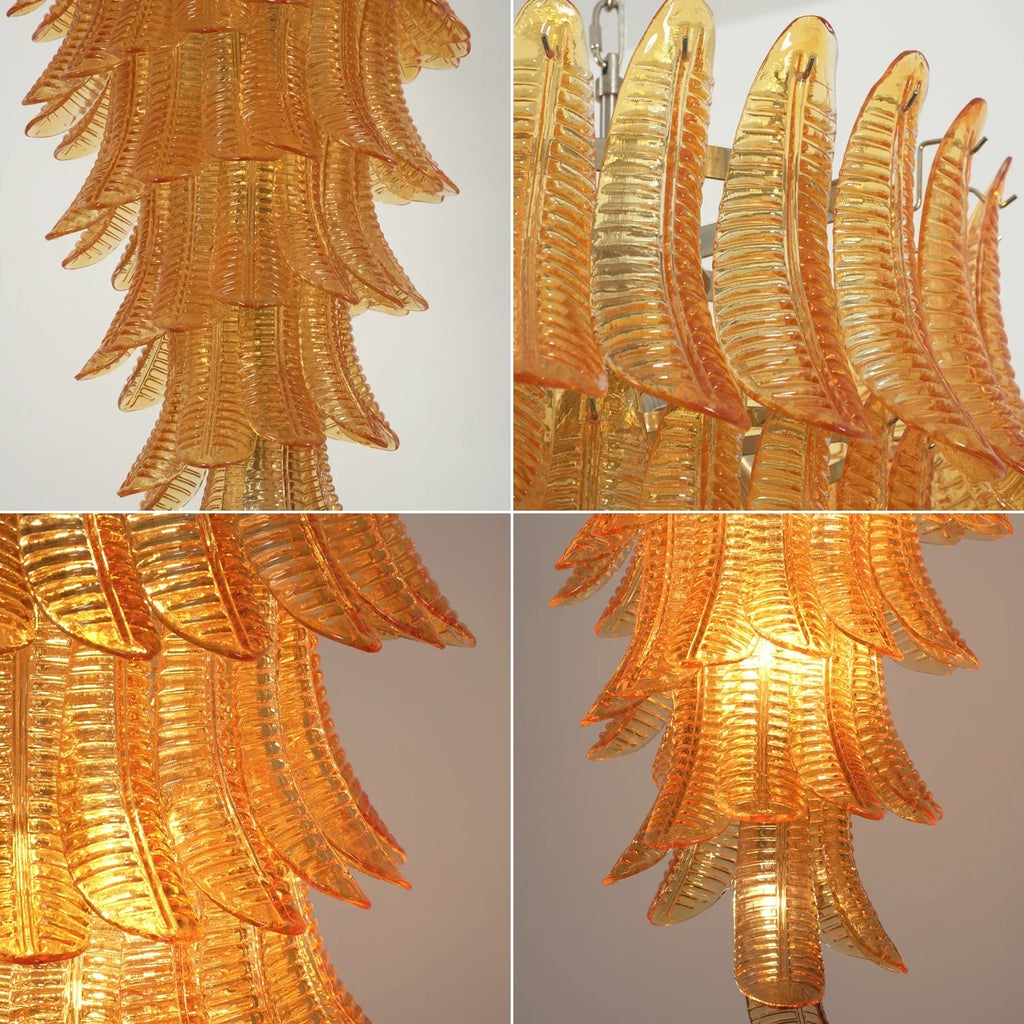 Murano Amber Felch Spiral Chandelier product image