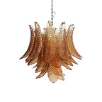 Murano Amber Ferns Glass Chandelier by Bling Lighting Studio