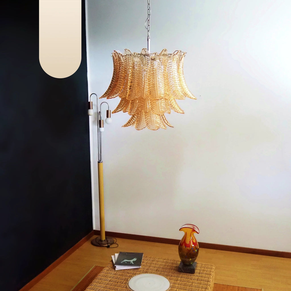 Murano Amber Ferns Glass Chandelier product image