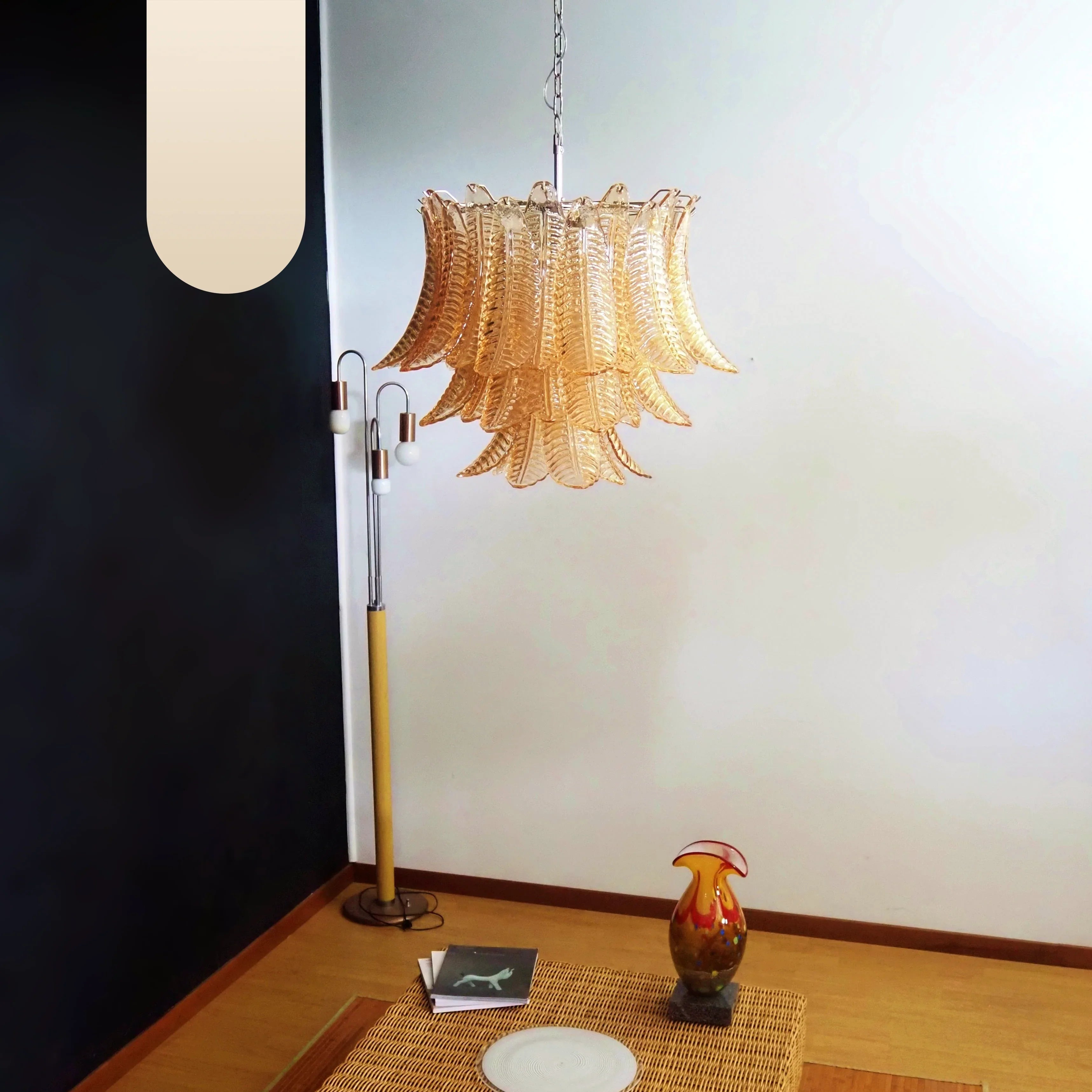 Murano Amber Ferns Glass Chandelier product image