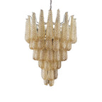 Vintage Amber Murano Glass Petals Drop Chandelier by Bling Lighting Studio