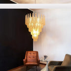 Vintage Amber Murano Glass Petals Drop Chandelier product image