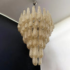 Vintage Amber Murano Glass Petals Drop Chandelier product image