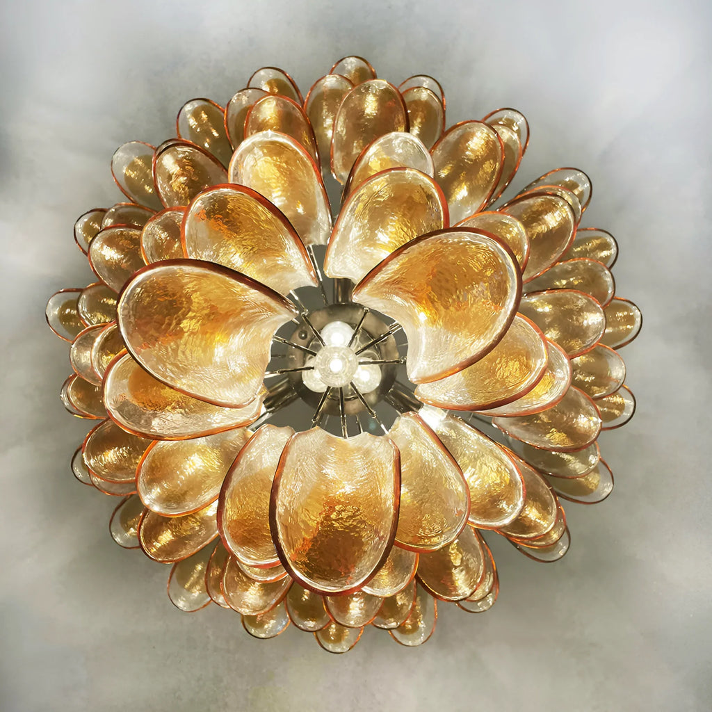 Murano Amber Glass Petals Chandelier product image