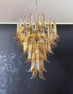 Murano Amber Glass Petals Chandelier product image