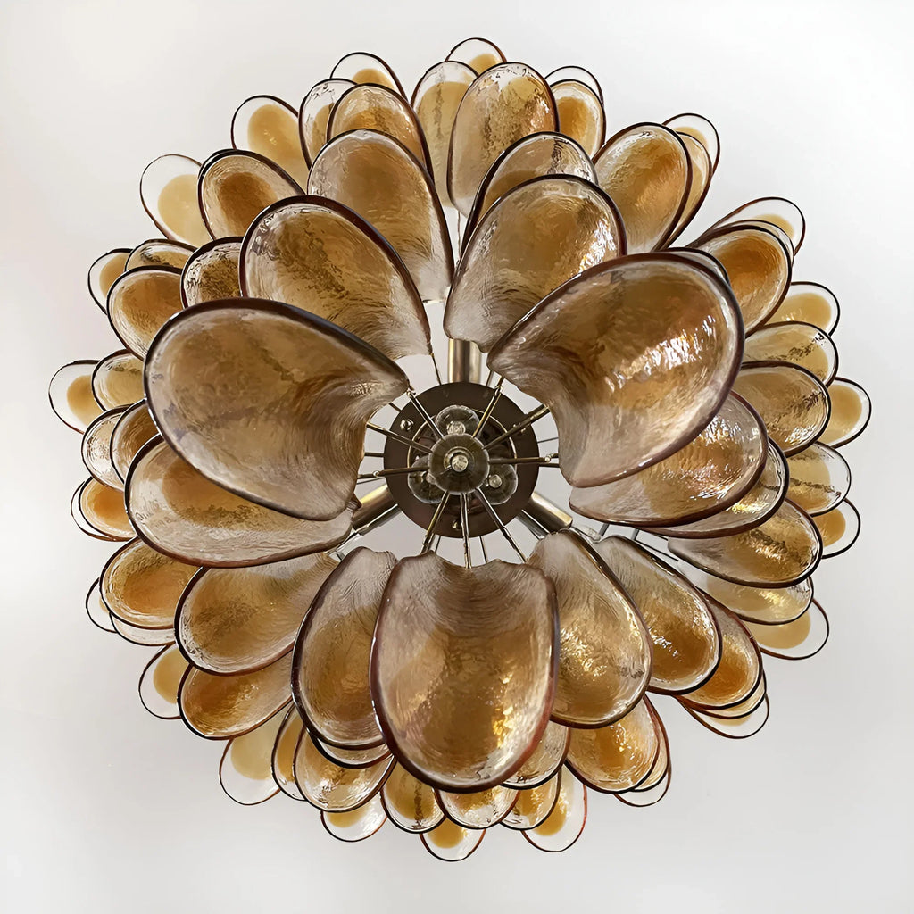 Murano Amber Glass Petals Chandelier product image