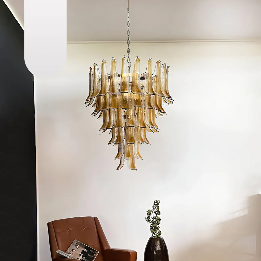 Murano Amber Glass Petals Chandelier product image